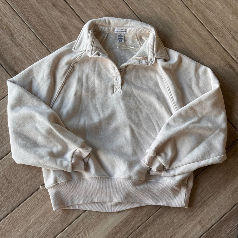 Cream Collared Better Together Pullover Sweatshirt - image 1